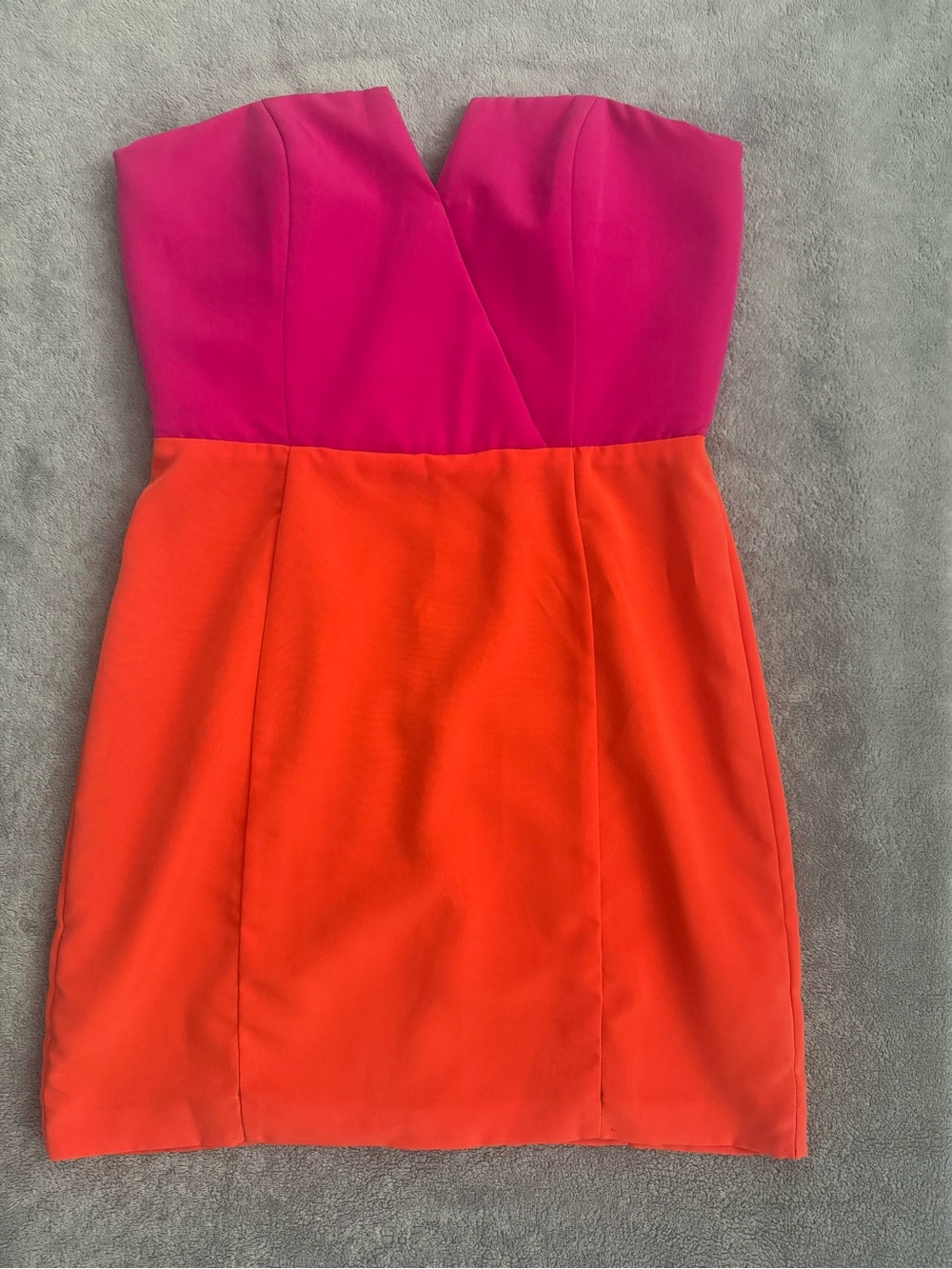 Naven Bombshell Dress Medium Pink Orange Colorblock Strapless Mini Dress